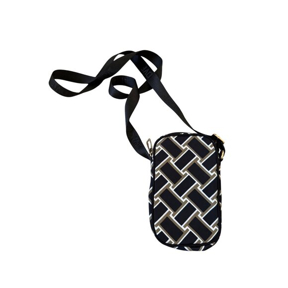 DVF DIANE VON FURSTENBERG Black Brown Woven Print Crossbody Bag - Picture 5 of 7